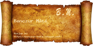 Benczur Máté névjegykártya